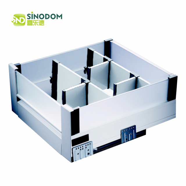 FB Type Slim drawer（glass drawer side）（inner drawer with front glass with dividing panels）（225mm）